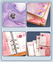 Vente en gros Portable PU cuir rechargeable argent enveloppe épargne organisateur planificateur Budget classeur épargne classeurs économiser de l'argent livre