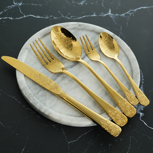 Glod Ensemble de Couverts de Luxe en Acier Inoxydable Design Pleine Fleur Vaisselle Ustensiles de Cuisine Élégants Couverts Exquises pour les Fêtes - Product Image 1