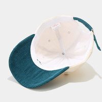 Chapeau à boucle personnalisé Chapeau de papa en velours côtelé Casquette de baseball bicolore pour femmes et hommes Chapeau de papa Logo brodé personnalisé
