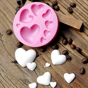 Heart Shaped Chocolate Candy <b>Mold</b> Pink Silicone For Valentine's Day DIY Fondant Cake Decorating Resin Epoxy <b>Molds</b> - Product Image 1