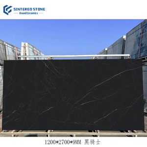 Vente directe de pierre frittée aspect marbre noir mat ultra grand format 1200x2700x9mm pour salon, salle à manger extérieure, chambre et couloir - Product Image 2