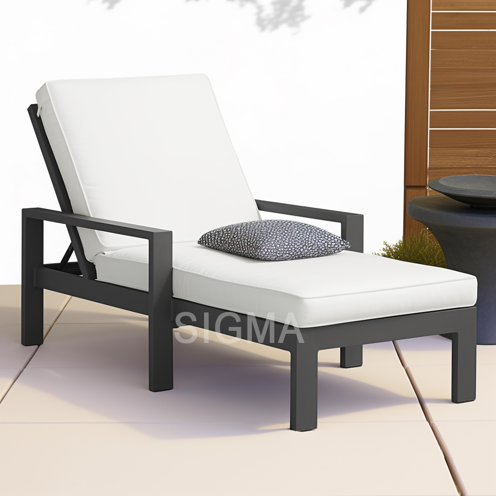 Modern Outdoor Aluminum Chaise Lounge  Foldable Sun Loungers Aluminium Chaise Lounge