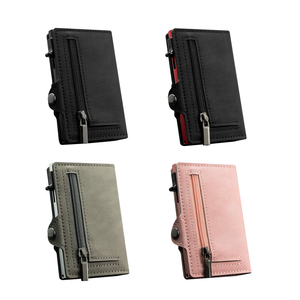 Men Aluminum <b>Metal</b> Slim Minimalist Carteras Billeteras Para Hombre Slim Zipper Coin Pocket Automatic Pop up <b>Wallet</b> - Product Image 2