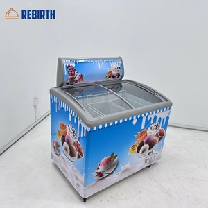 Congeladores Exhibidores de Helados en Oferta, Congelador Exhibidor de Paletas Heladas de 280L/350L/450L con Puerta de Vidrio Curva Superior - Product Image 2