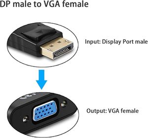 4-Pack Gold-Plated VGA <strong>Adapter</strong> DP VGA Converter (Male Female) for <strong>Computer</strong> Desktop Laptop PC PVC Jacket <strong>Monitor</strong> - Product Image 2