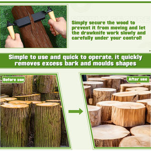 Grattoir manuel incurvé Rabot en cuir Couteau de jardinage en écorce de fer Grand grattoir droit de 8 pouces - Product Image 3