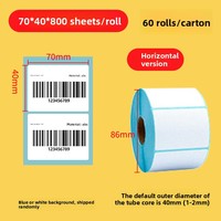 Etiqueta Adhesiva de Transferencia Térmica Personalizada, 100mmx75mm, Papel Adhesivo Semibrillante, Rollo de Etiquetas para Códigos de Barras Yoko YKL-080, Logotipo Personalizado