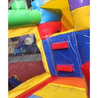 Château gonflable pour enfants en forme de blocs de dessins animés, coloré, avec toboggan pour jeux gonflables en plein air