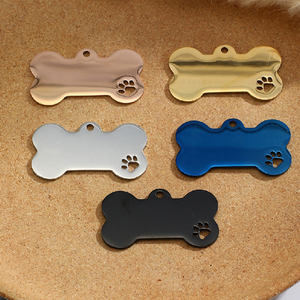Оптовая продажа, персонализированные бирки для собак из нержавеющей стали, пользовательские лазерные гравированные бирки для домашних животных, дизайн костей, полированная техника для сувениров - Product Image 5