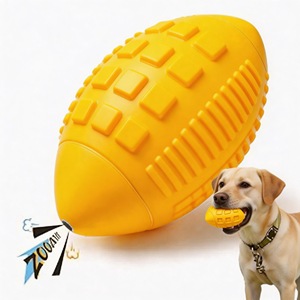 Jouets pour chiens qui couinent OEM/ODM pour mâcheurs agressifs, balle à mâcher en caoutchouc pour chiots avec couineur, jouet pour animaux de compagnie presque indestructible et durable - Product Image 1
