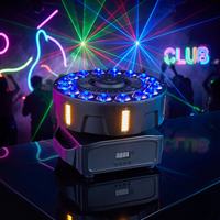 Projecteurs LED RGBW à tête mobile avec effet roue, activés par le son et contrôlables DMX512, indice IP33, pour discothèques, bars et clubs