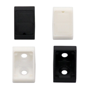 Shengyuan Plastic 90 Degree Corner Bracket With Lid For Furniture Shelf Connectors Double Hole Black - Product Image 4