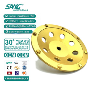Disques de meulage diamantés agressifs SANG Industrial, meules à godets PCD pour l'élimination rapide de la colle époxy et le décapage des revêtements de sol en béton - Product Image 1