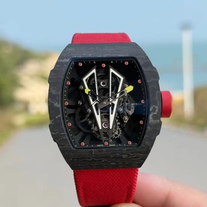 Top-of-the-line carbon fiber skeletonized men's tourbillon power Reserve <b>automatic</b> mechanical waterproof watch - Product Image 2