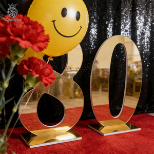 Decorazioni per Feste: Numeri in Acrilico Oro e Argento a Specchio da 3ft e 4ft, Numero 50 per Decorazioni di Compleanno 50°, 40°, 60°, 30° - Product Image 6