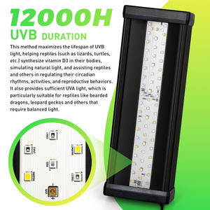 Lampada per Rettili a Spettro Completo <span class=keywords><strong>UVB</strong></span>+UVA Dimmerabile con Timer, Lampada Riscaldante per Tartarughe e Lucertole, Supplemento di Calcio e Illuminazione per il Basking - Product Image 3