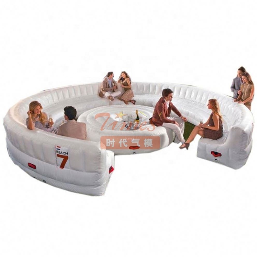 Cheap 4M White Romantic Inflatable Furniture Led Light Sofa Chair