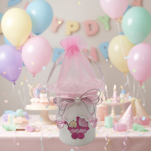 Bolsita de Regalo Carrito Rosa 5.5X8.5Cm Party Love - Product Image 3