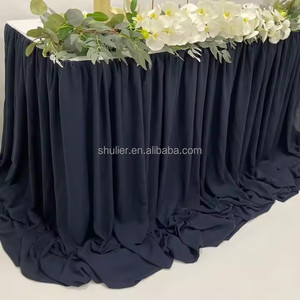 Falda de <span class=keywords><strong>mesa</strong></span> de gasa Burdeos Falda de <span class=keywords><strong>mesa</strong></span> hawaiana Falda de <span class=keywords><strong>mesa</strong></span> de sauce rizado <span class=keywords><strong>para</strong></span> boda - Product Image 3