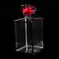 Emballage transparent de boîte-cadeau de faveur claire en plastique d'animal familier de PVC de pleine taille faite sur commande avec la corde