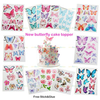 Lot de 10 ou 6 décorations de gâteau papillon en papier style INS pour la pâtisserie