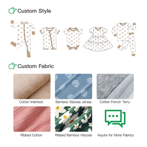Custom GOTS Certified Algodão Orgânico Plain Zipper Mangas Compridas Pés Roupa Do Bebê Verão <span class=keywords><strong>Romper</strong></span> Do Bebê Pijama - Product Image 4