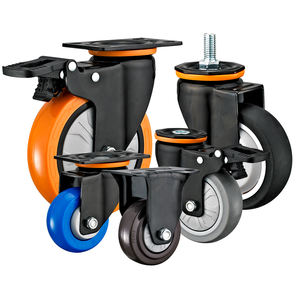 2.5 ''3 '4' 5 'Rodízios Industriais de Borracha/PU/TPR/PP Rodas Anti-Emaranhado Design para Carrinhos de Mão Máquinas - Product Image 1