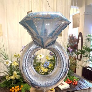 Palloncino Foil Grande 107*63cm a Forma <span class=keywords><strong>di</strong></span> Anello con Diamante Inciso al Laser per Proposta <span class=keywords><strong>di</strong></span> Matrimonio, Decorazione per <span class=keywords><strong>Festa</strong></span> <span class=keywords><strong>di</strong></span> Nozze, Dichiarazione d'Amore, San Valentino - Product Image 2