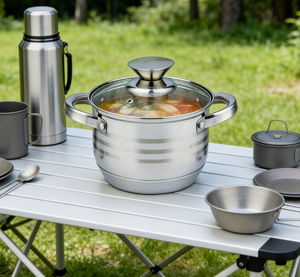 Casserole en acier inoxydable <span class=keywords><strong>Fissler</strong></span> 201, fabrication indienne, vente en gros, 2 pièces, ensemble de cuisine de luxe de qualité supérieure, marmites à soupe et à bouillon - Product Image 4