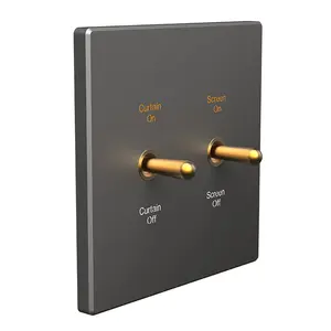 Modbus Smart Switch Retro Metalen Tuimelschakelaar Aluminium Paneel Uk Standaard Slimme Wandlichtschakelaars Voor High-End Hotelvilla