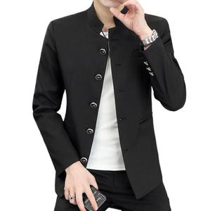 <span class=keywords><strong>Costume</strong></span> de printemps et d'automne pour hommes d'âge <span class=keywords><strong>moyen</strong></span>, affaires et loisirs, veste à col montant, haut de <span class=keywords><strong>costume</strong></span> pour hommes - Product Image 4