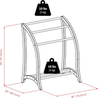 Porte-Draps et Serviettes Autoportant en Bois Massif Courbé Moderne à un Niveau pour Salon, Chambre et Décoration Intérieure