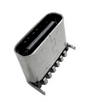Connecteur USB femelle Type-C 6 broches, 2 pieds, L6.8mm, coque en acier inoxydable, pour carte de circuit imprimé (DIP), charge rapide, 3A, 5V, en cuivre