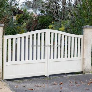 Chất Lượng Cao Trắng Màu Đen Lớp Phủ Bảng Điều Chỉnh Sự Riêng Tư Hàng Rào Cổng Hợp Kim Nhôm Đôi Cửa Mở Nhập Cổng Hàng Rào Với Khóa - Product Image 4