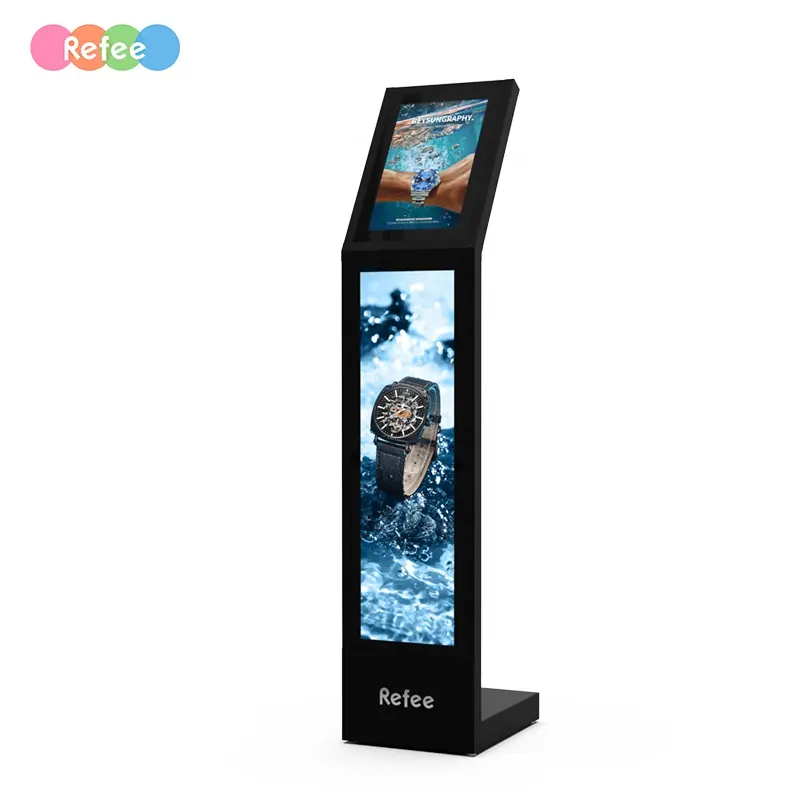 Refee Lcd Vloer Commerciële Stand Kiosk Scherm Touchscreen Met Software Reclame Scherm Bar Monitor