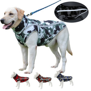 S à 6XL chaud rembourré réfléchissant chien veste imperméable chiot petit moyen grand géométrique Graffiti chien <span class=keywords><strong>vêtements</strong></span> avec laisse trou - Product Image 1