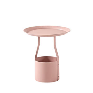 Petite table de chevet en <span class=keywords><strong>fer</strong></span> forgé avec petit seau de rangement de style luxe Ins pour table basse de chambre à coucher - Product Image 2