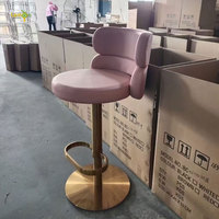 Chaise de bar rotative de levage d'acier inoxydable nordique chaise de bar de réception de maison tabouret de bar arrière luxe léger