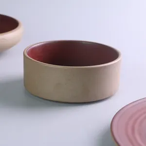 Prezzo di fabbrica insalatiera di frutta stoviglie in ceramica ciotola di riso nordica ciotola profonda rotonda opaca in porcellana all'ingrosso