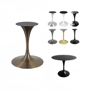 Старинный Стиль Литой матовый Бронзовый Круглый Тюльпан стол для Eero Saarinen мраморный тюльпан обеденный стол