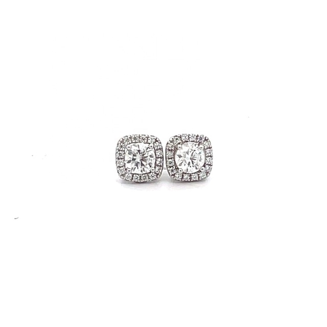 Fine Jewelry Sterling Silver 925 Jewelry White Moissanite Round Cut 0.5ct VVS Moissanite Vintage Diamond Stud Earrings