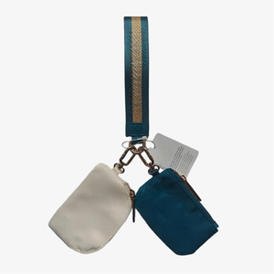 Cartera de mano elegante de doble compartimento para mujer, con llaveros desmontables, tarjetero, monedero pequeño y bolsa promocional. - Product Image 5