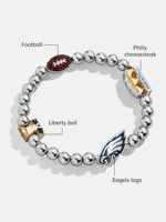 Bracelet de perles personnalisable Bijoux Team Series Raiders Philadelphia Eagles SF 49ers Dallas en acier inoxydable