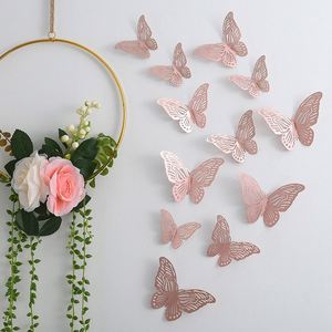 3D Hollow <b>Paper</b> Butterfly Wall Sticker PET Home Decoration for Wedding Parties Background Wallpaper - Product Image 1