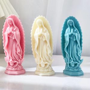 Moule en silicone pour bougies en forme de statue religieuse de la Vierge Marie, pour la fabrication de bougies, moule à bougie Vierge Marie en silicone - Product Image 3
