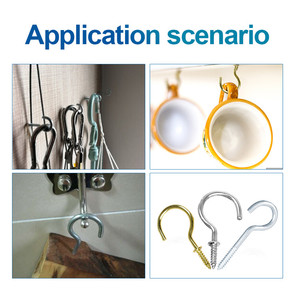 Đồng Mạ Kẽm Màu Xanh Mạ Kẽm Cup Vít Hooks Tường Treo Peg Vít Hanger Trần Treo Móc - Product Image 6