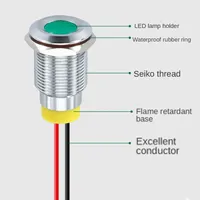 Lampe de signalisation LED métallique étanche IP65 de haute qualité 6mm 8mm 10mm 12/16/19mm pour l'automatisation électrique