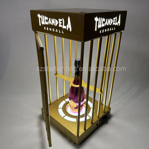 OEM ODM özel Logo altın ekran VIP Metal akrilik LED gece kulübü Bar için şampanya şişesi sunum kafes - Product Image 4