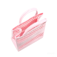 Sac de plage et de pique-nique en PVC écologique à motif losanges ajourés, réutilisable pour femme, idéal pour les voyages et le shopping en extérieur