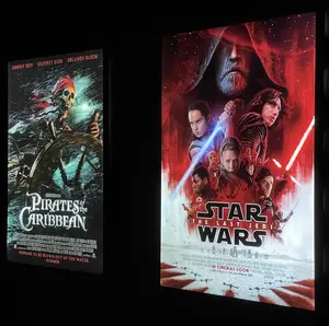 Özelleştirilmiş sinema reklam Led ışıklı Poster çerçevesi 40x2 7 duvar ekranı Led aydınlatmalı manyetik ışıklı kutular